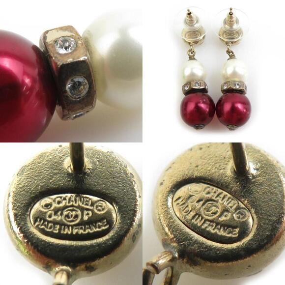 CHANEL White Pearl Logo Earrings - Picture 5 of 5